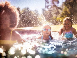 children playing in water