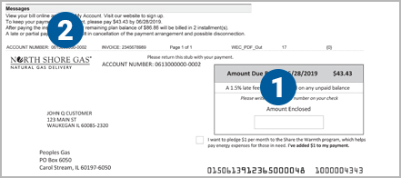 North Shore Gas payment arrangement sample