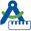 engineering drafting compass and ruler icon