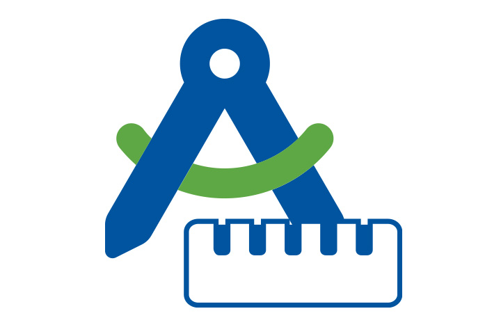 engineering drafting compass and ruler icon