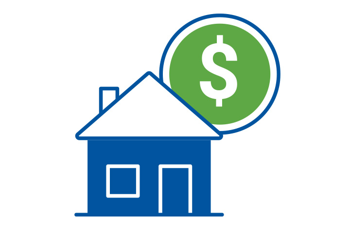 home with dollar savings icon