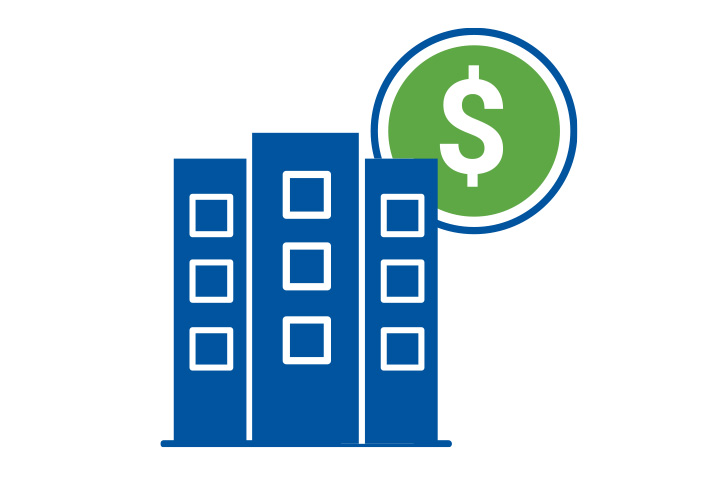 multifamily building with dollar savings icon